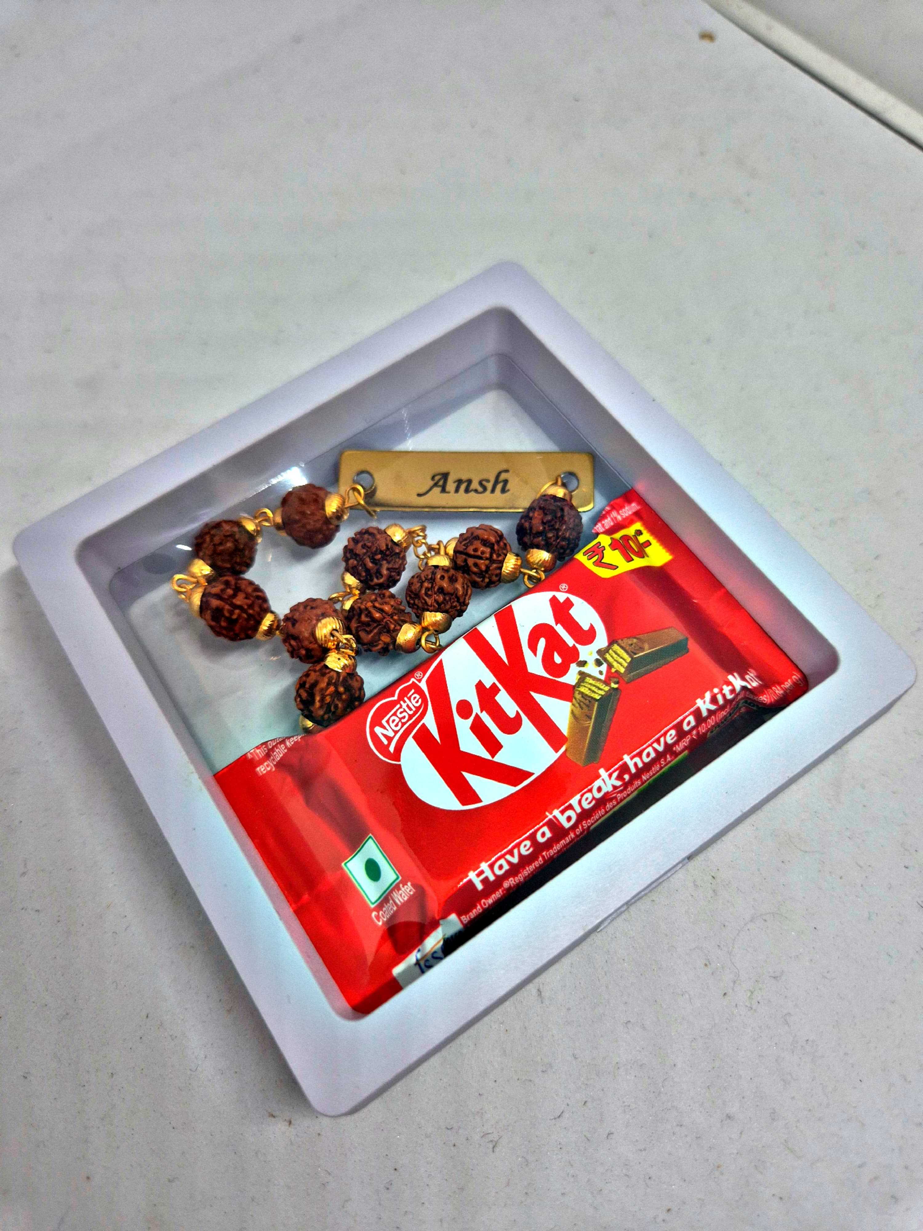 Rudraksha Rakhi combo pack with Chocolate
